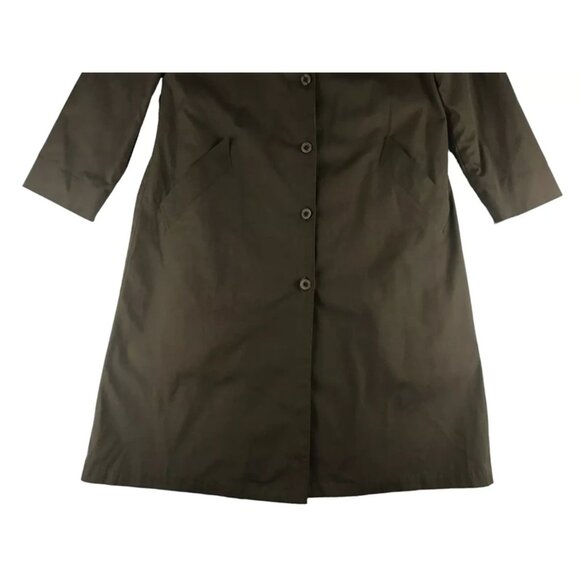 London Fog Maincoats Mens Khaki Lined‎ Collared Button Front Trench Coat Size 8 - Picture 3 of 10
